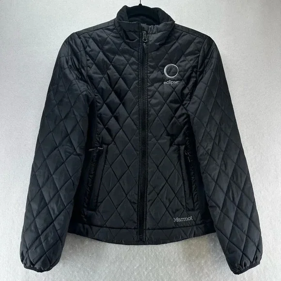 Marmot Jacket Womens Size XS Eclipse Diamond Quilted Full Zip Insulated Black - Picture 1 of 13